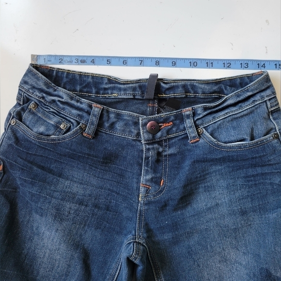 Bisou Bisou Bohemian Rhapsody Y2K Low-rise Flare Jeans Size 2 in Blue - Picture 12 of 13